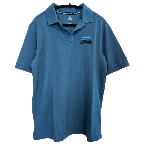 Disney Star Wars Industrial Automaton Polo Shirt Blue Mens Size M - Picture 1 of 6